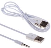 WiseGoods AUX Kabel - USB 2.0 naar Audio 3.5mm Jack Male - Audiokabel voor Auto - Wit