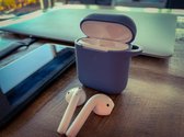 Siliconen Bescherm Hoesje Cover voor Apple AirPods Case - Blauw Grijs