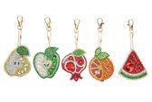 Peinture de diamants Porte-clés - Fruit - 5 pièces - Fabriquez vous-même les plus beaux Porte-clés