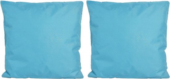 Set van 2x stuks bank/Sier kussens voor binnen en buiten in de kleur  lichtblauw 45 x... | bol.com