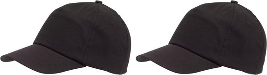 Zwarte baseballcap 5-panel voor volwassenen met klittenbandsluiting 10 stuks