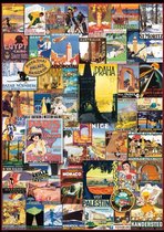 Puzzel 1000 stukjes-Travel around the world vintage