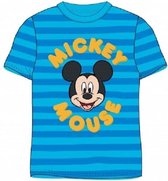 Disney Mickey Mouse T-shirt blauw gestreept. Maat: 104 cm / 4 jaar