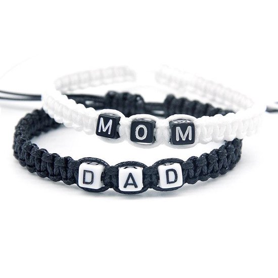 MOM DAD Armband Set voor Hem en Haar - Vaderdag - Moederdag - Moeder Vader Ouders Cadeau - Mannen Cadeautjes - Cadeau voor Man