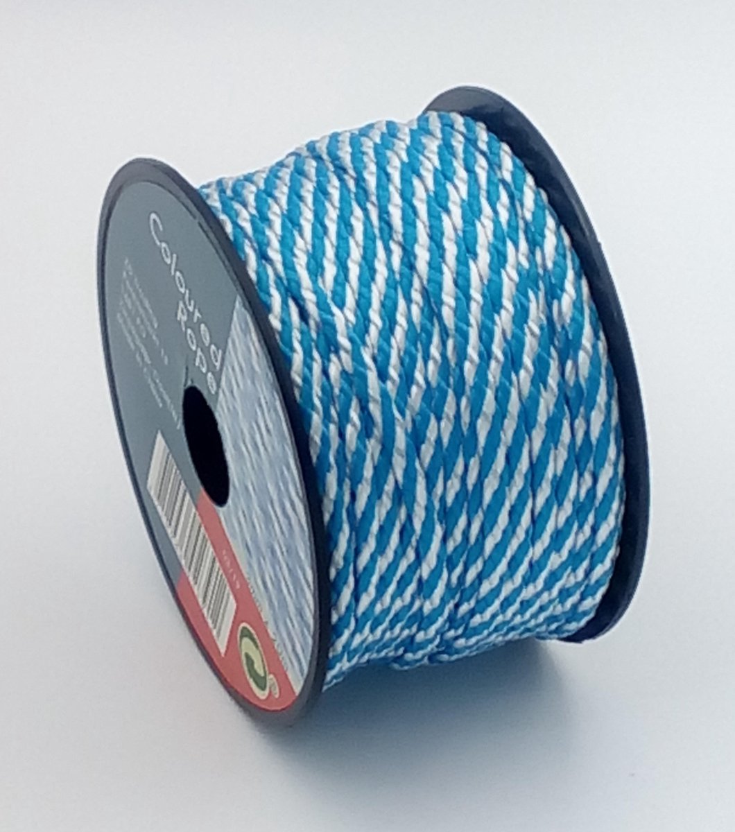Herstellen klem Vol touw - 3mm x 20m - rood-wit + blauw-wit - elk 1 stuks | bol.com