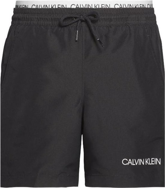 Calvin Klein jongens zwembroek dubbele tailleband - zwart | bol.com