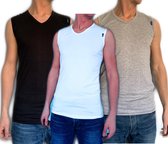 Embrator 3-pack mannen Tank-Top V-hals wit/zwart/grijs maat 3XL