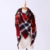 PERRY Omslagdoek - poncho - driehoek sjaal - wit - dames - sjaals - trendy - Mode - zomer - Vrouwen - Kasjmier - Herfst - Plaid - mooi - vrouwen - rood