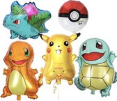 Pokemon ballon set - Pokémon ballon GO set  - Pikachu ballon, Charmander, Squirtle, Bulbasaur