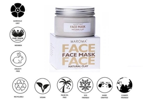 Beheren verzonden troosten MAROMA Face Mask - Natuurlijke gezichtsmasker klei - Gezichtsmasker - Bevat  geen... | bol.com