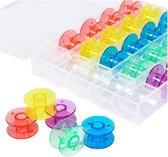 25 universele gekleurde plastic spoeltjes voor de naaimachine 2 x 1 CM