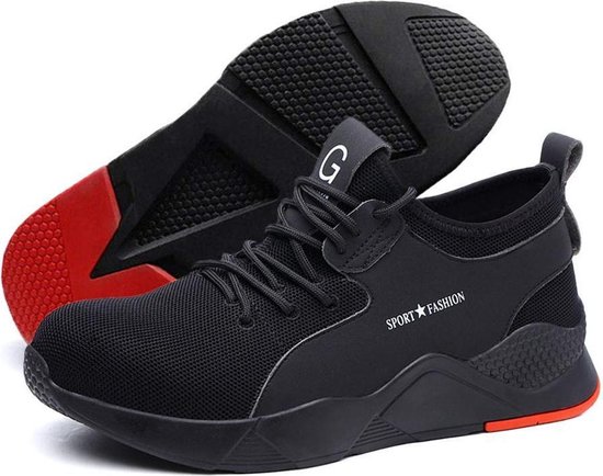 M.O.H.E. Safety Sneakers - Veiligheidsschoen - Zwart/Rood - Maat 41 |  bol.com