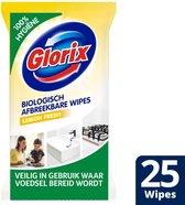 Glorix Biologisch Afbreekbare Wipes Lemon - 25 doekjes