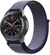 Nylon Geweven Sportbandje - Samsung Galaxy Watch 46mm R800 - Garmin VivoActive 4 - Universeel 22mm - Midnight Blue