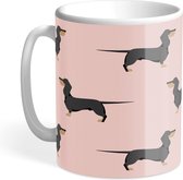 Hound & Herringbone - Mug Teckel Noir - Mug Teckel Noir et Tan