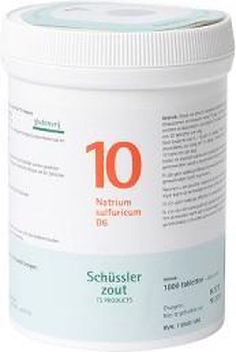 Schussler zout pfluger nr 10 Natrium Sulfuricum D6 1000 Tabletten Glutenvrij