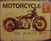 Vintage bord 20x25 cm Motorcycles Repair & Sales