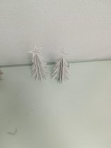 2 kerstboompjes - wit - kleine versie