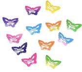 12x Mini Haarspeldjes Vlinder Glitter - Kleurenmix - 2,5 cm - Haarclips