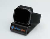 iWatchClub - Zwart Siliconen Sportbandje - Geschikt voor Apple Watch Series 1/2/3/4/5/6/SE - 42/44MM - Small/Medium