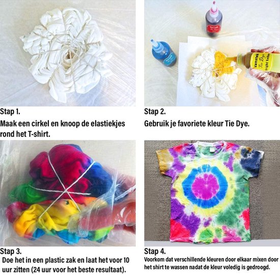 Bol Com Tie Dye Kit Van Hoge Kwaliteit Kit 3 Complete Kit Van 5 Kleuren Textiel Tie Dye