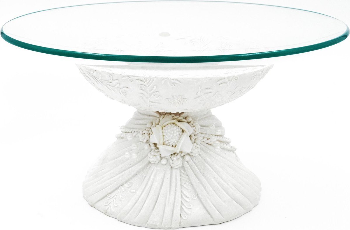 Decoratie Schaal - Glas - Wit - Ø32cm