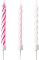 Amscan Verjaardagskaarsjes Spiraal 6 Cm Wax Fuchsia/roze/wit 10 Stuks