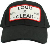 LOUD AND CLEAR Pet Heren Zwart Rood Distressed - Trucker Cap - Zomer Pet - Festival Pet