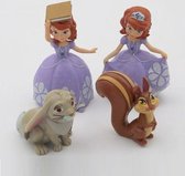 Bullyland - Disney Prinses Sofia Speelset - Taarttoppers - set 4 stuks (hoogte +/- 4 - 7 cm)