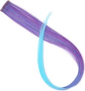 Hairextension Blauw / Paars - Clip In Haar - Haar Extension - Nephaar - Kunsthaar - Carnaval - Verkleden