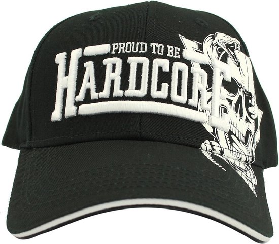 HARDCORE Pet Gabber Zwart Wit Snake - Trucker Cap - Zomer Pet - Festival Pet