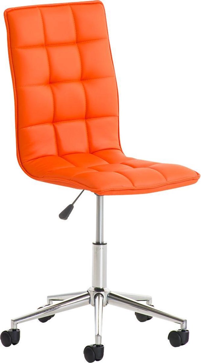 Bureaustoel - Stoel - Design - In hoogte verstelbaar - Kunstleer - Oranje - 57x57x106 cm