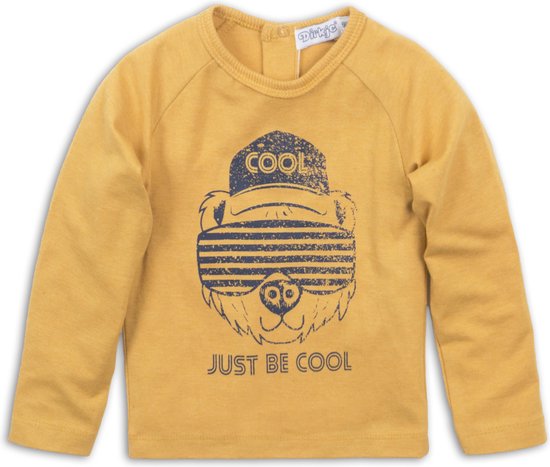 | Dirkje Baby t shirt ls Ochre yellow Mannen Dirkje sweater navy ochre Ik Ben Zo Mooi