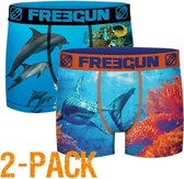 Freegun microvezel | MAAT S | 2-pack heren boxershorts | Oceaan haai