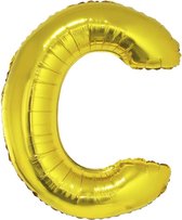 Grote folie ballon letter C Goud