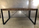 Industriële eettafel van Mangohout 160 cm