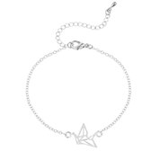 24/7 Jewelry Collection Origami Kraan Vogel Armband - Kraanvogel - Glanzend - Zilverkleurig