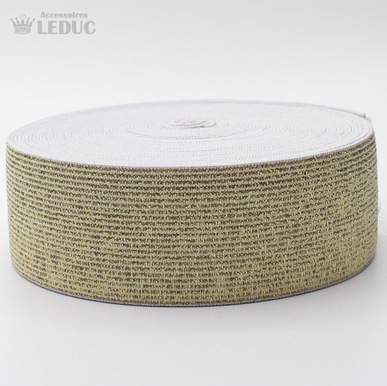 5meter goud/lurex elastiek breedte: 30mm