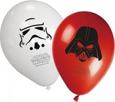Ballon Star Wars wit-rood 8 stuks