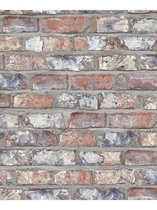 Dutch Wallcoverings vliesbehang baksteen - beige/blauw