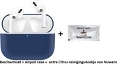 Nuwero – Airpods Pro Case/Hoesje – HOOGWAARDIGE KWALITEIT - Airpods Pro Siliconen - Airpods Pro Cover - Airpods Pro Bescherming - Airpods Case - Geschikt voor Airpods Pro - BLAUW + Nuwero cle