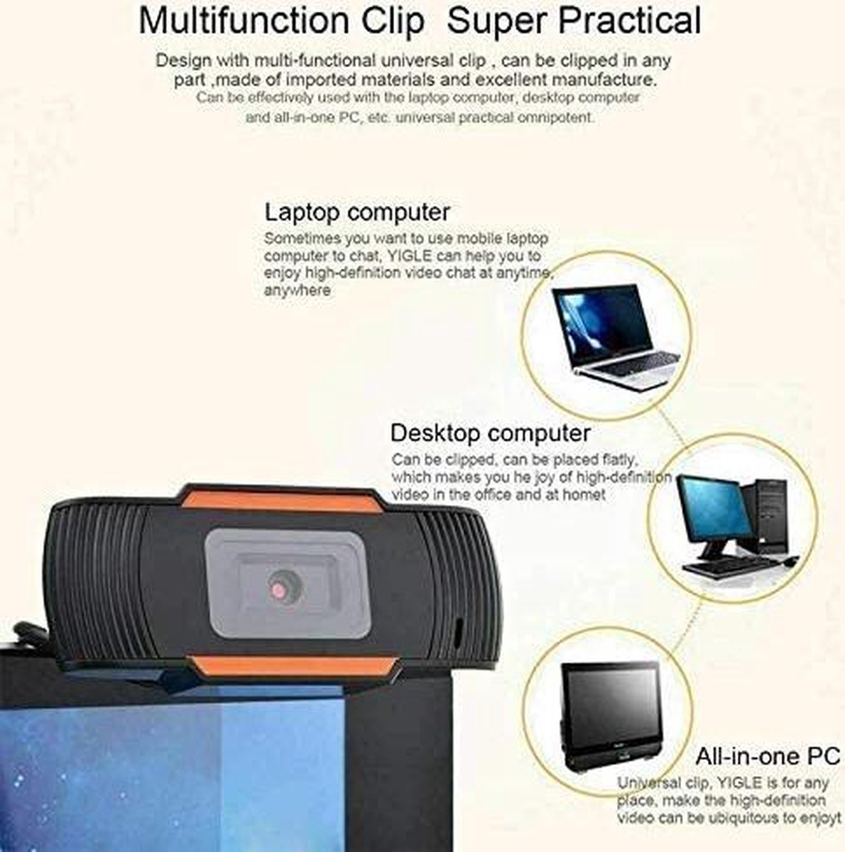 MCOPLUS Webcam 1080P Full HD Camera, USB Streaming thumbnail 2