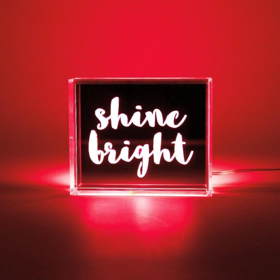 Mini Acryl Kader met 3 Quotes Rood LED Licht 11x9x4cm