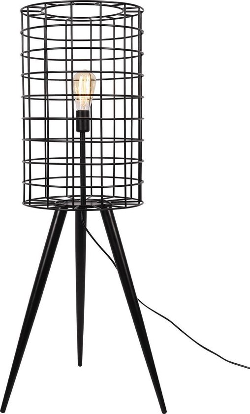 Incarijk Effectiviteit verzoek Moderne Industriële Staande Lamp - Vloerlamp - Metaal - Zwart - Inclusief  LED Lamp | bol.com