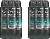 Dove Men + Care Deospray Talc Feel - Voordeelverpakking 6 x 150 ml