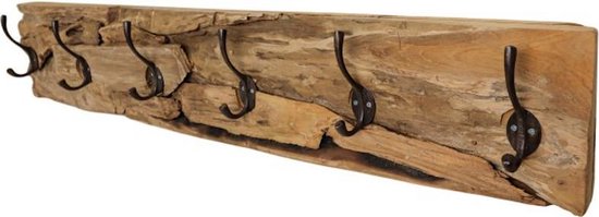 Doe mee reflecteren kas Stoere landelijk industriële houten kapstok 'Jules' Lumbuck - Bruin zwart -  hout... | bol.com