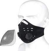 Sportmasker - Trainingsmasker - Motormasker - Hardloopmasker- Fietsmasker - Anti Stof - Zwart - 1 Extra Filter