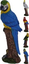 Dierenbeeld rode ara papegaai vogel 24 cm woondecoratie - Aras papegaaien vogels beelden - Tuindecoratie/woonaccessoires dieren beelden