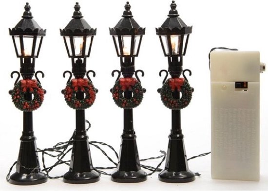 Pièces / matériaux du village de Noël 8x lampadaires miniatures avec  lumière - faire... | bol.com