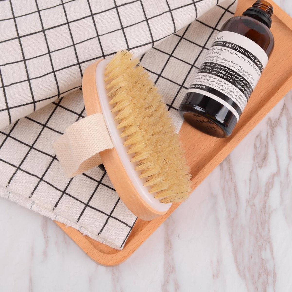 Borstel Lichaam Borstel Exfoliërende Borstel Natuurlijke Haren Bad Borstel Voor Verwijdering Van Dode Huid Cellulitis Verbetert Lymfatische Functies Afschilfering